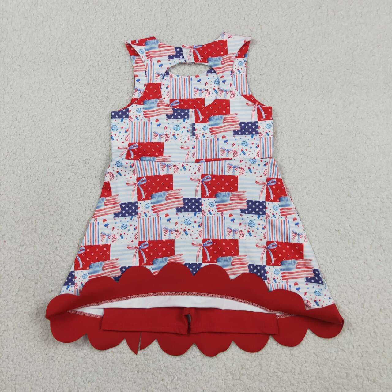 July 4th bow design girls summer yoga dress