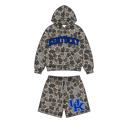 Custom team kentucky hoodie top matching shorts boy summer outfit