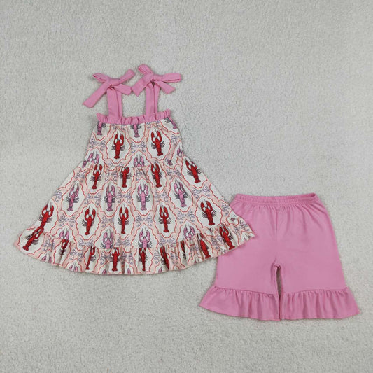 Crawfish top matching shorts outfit