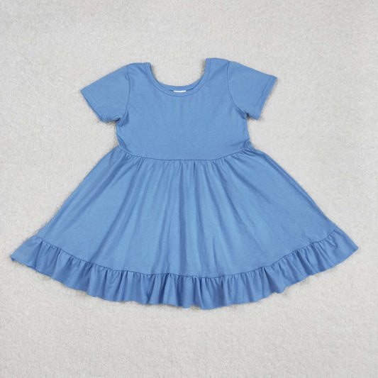 Infant baby girls blue cotton dress