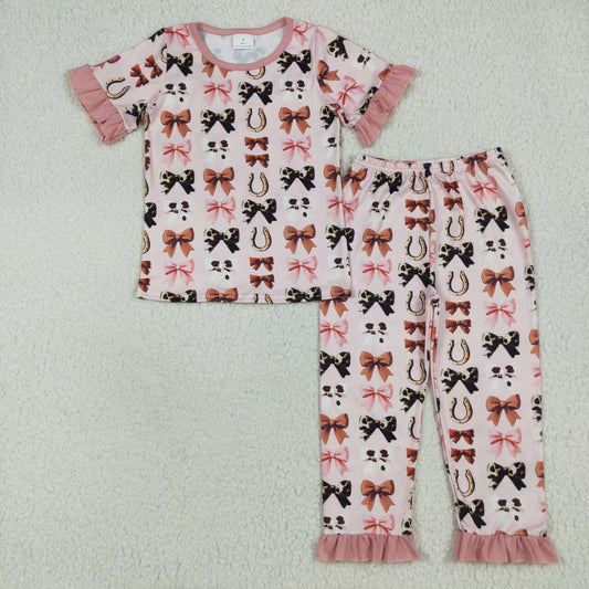 Toddle girls bow design top matching pants outfit