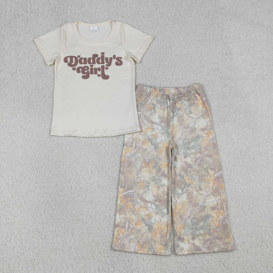 Daddys girl top camo pants kids girls outfit