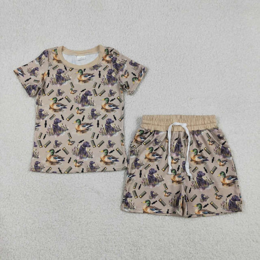 Duck call top matching shorts boys summer outfit