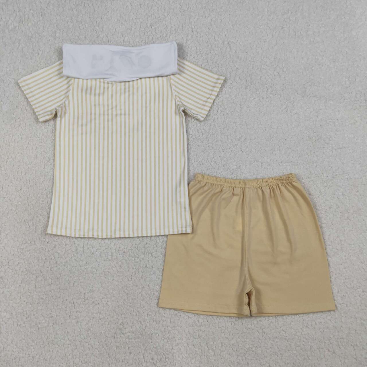Embroidery Easter corss top matching shorts boys summer outfit