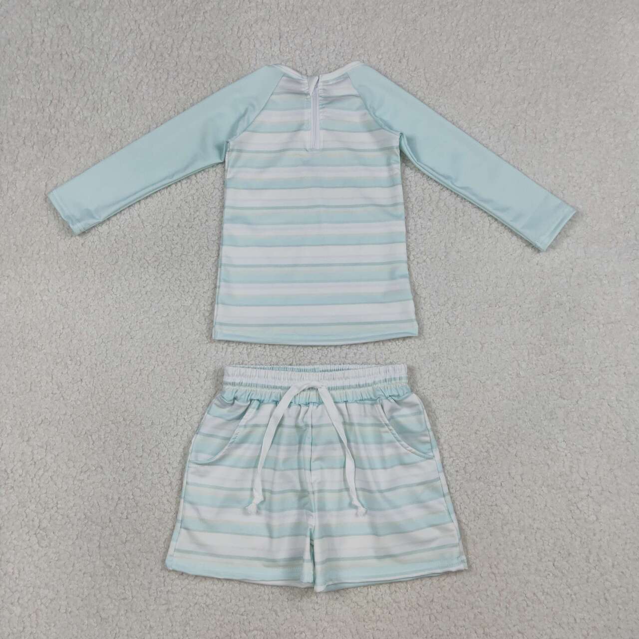 Blue stripes design baby two pieces bathing suit kids swimwear