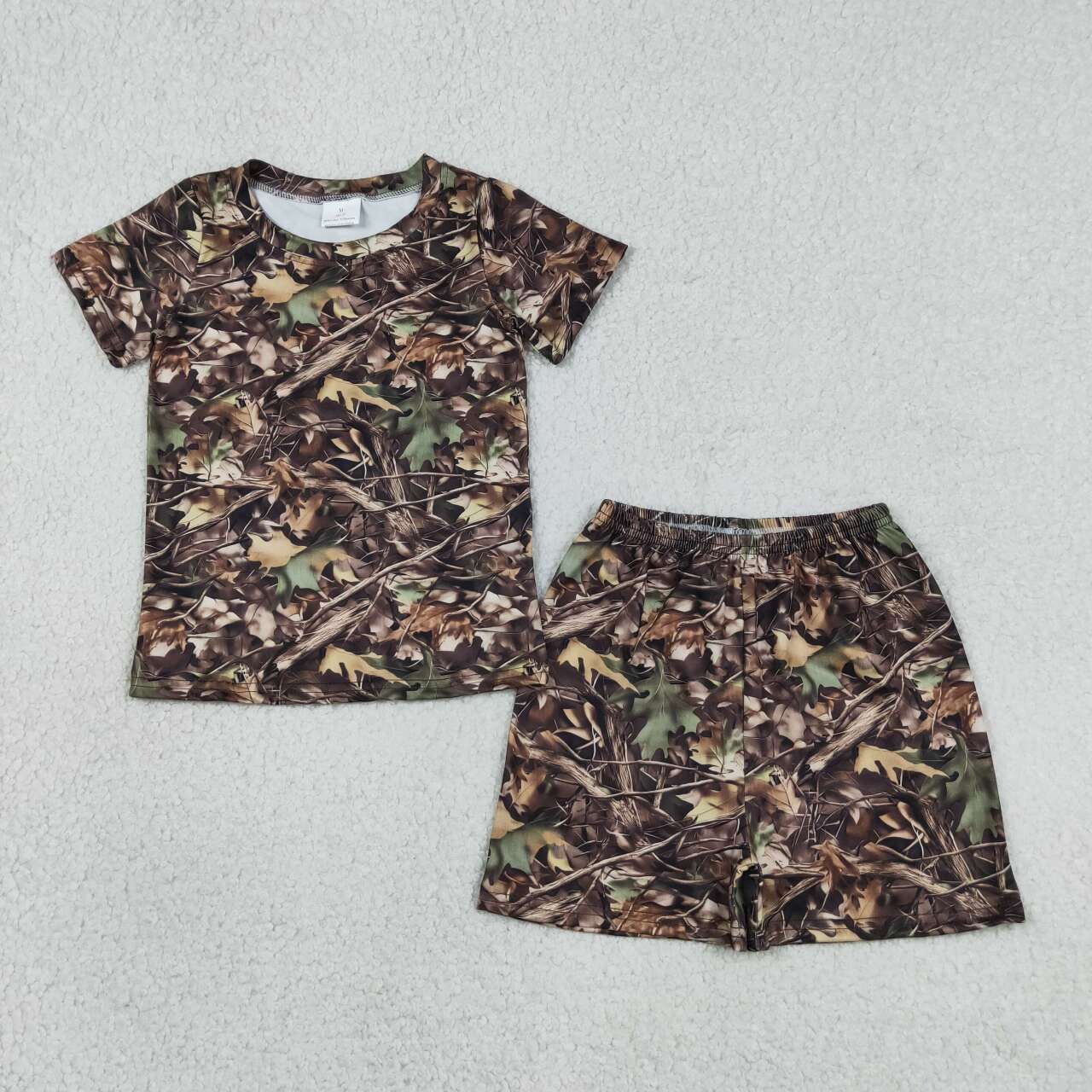 Camouflage top matching shorts boy summer outfit