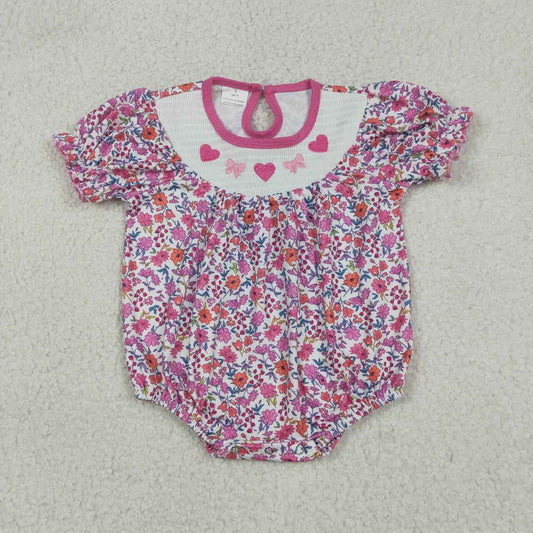 Toddle baby girl floral design smocked romper
