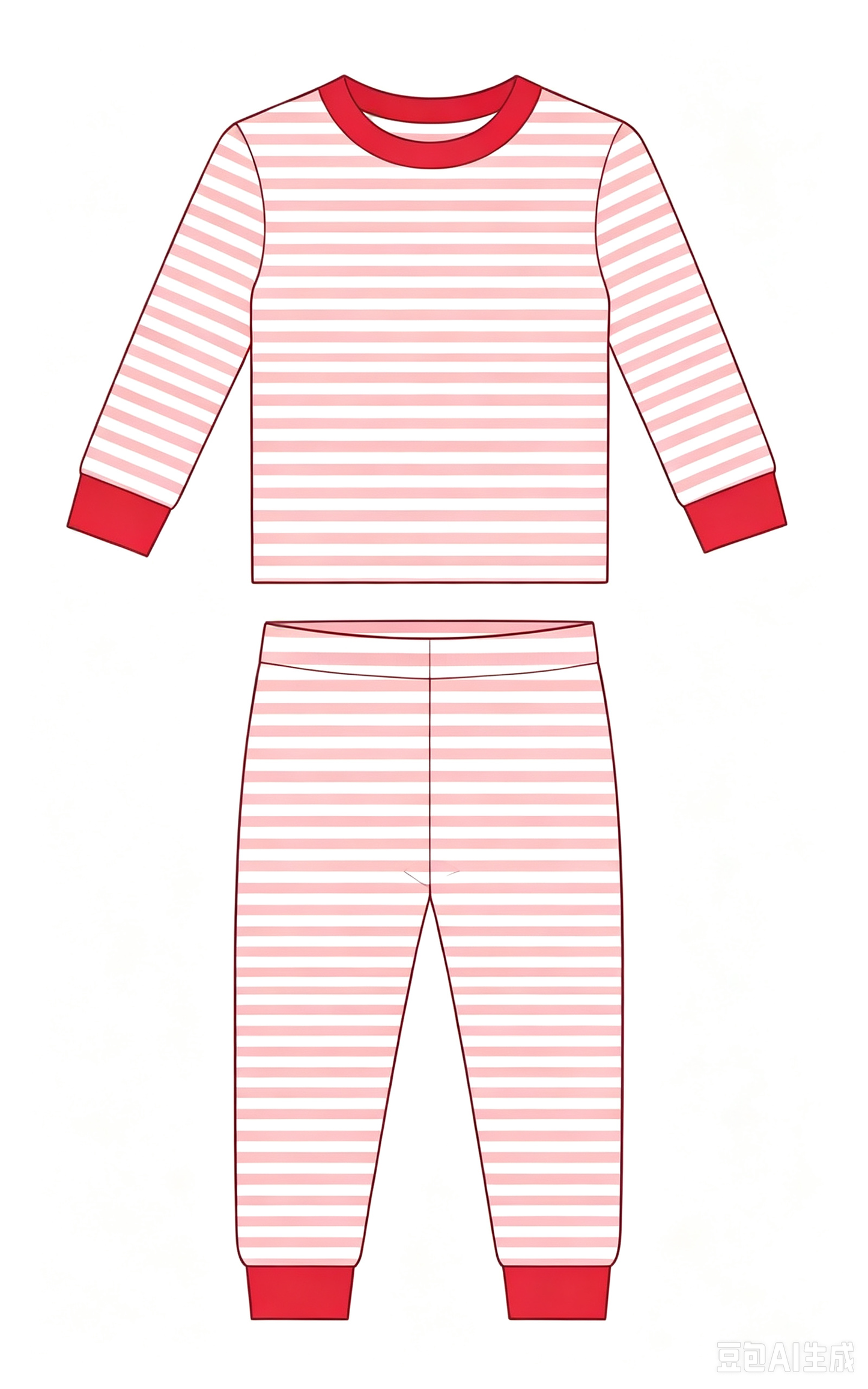 Toddle kids stripes design long sleeve Christmas pajama set