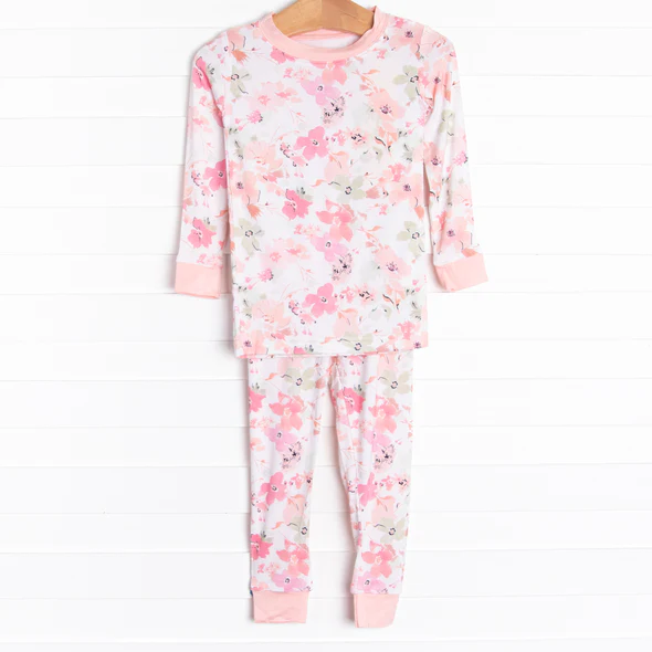 toddle baby girls floral long sleeve pajama set