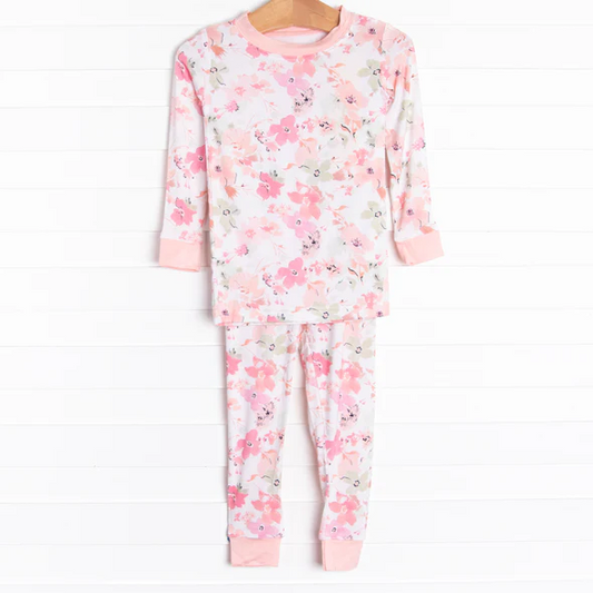 toddle baby girls floral long sleeve pajama set