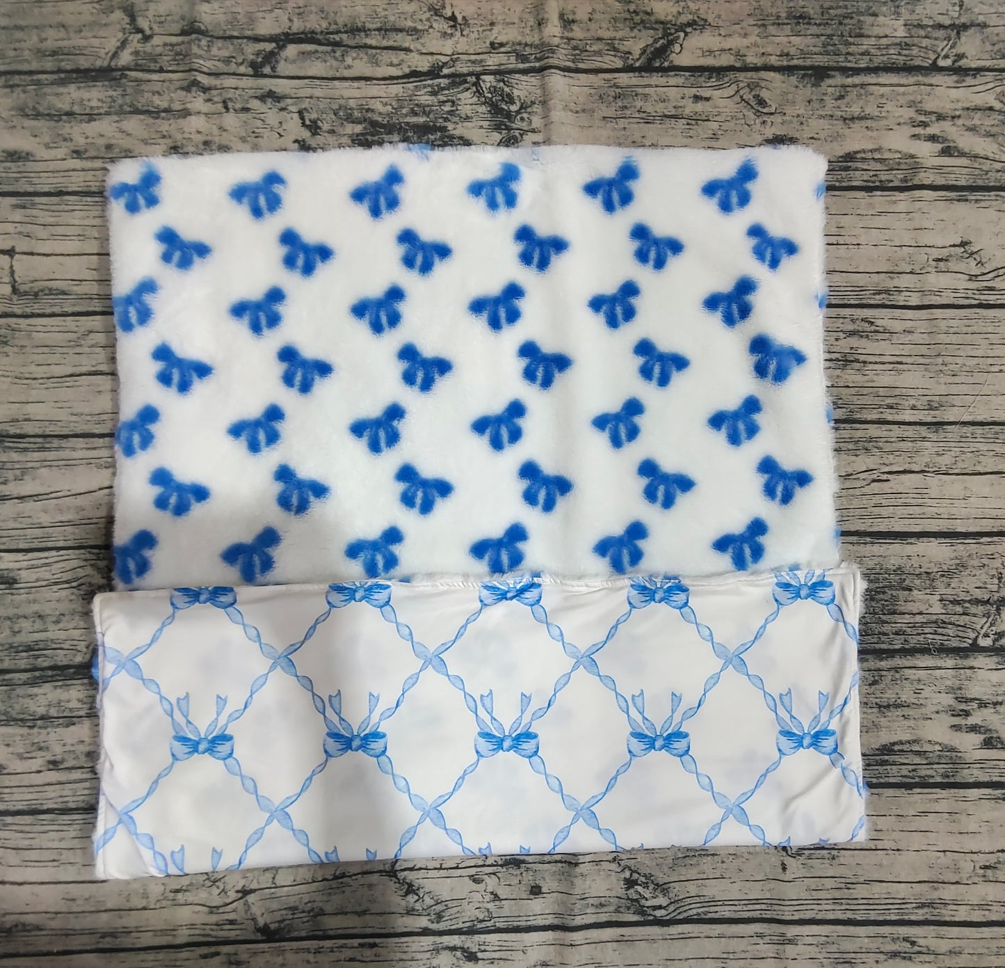 USA SHOP Toddle baby blue bow soft blanket 29.92*40.94 inches