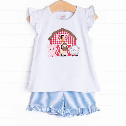 farm cow pig animal baby girls clothes