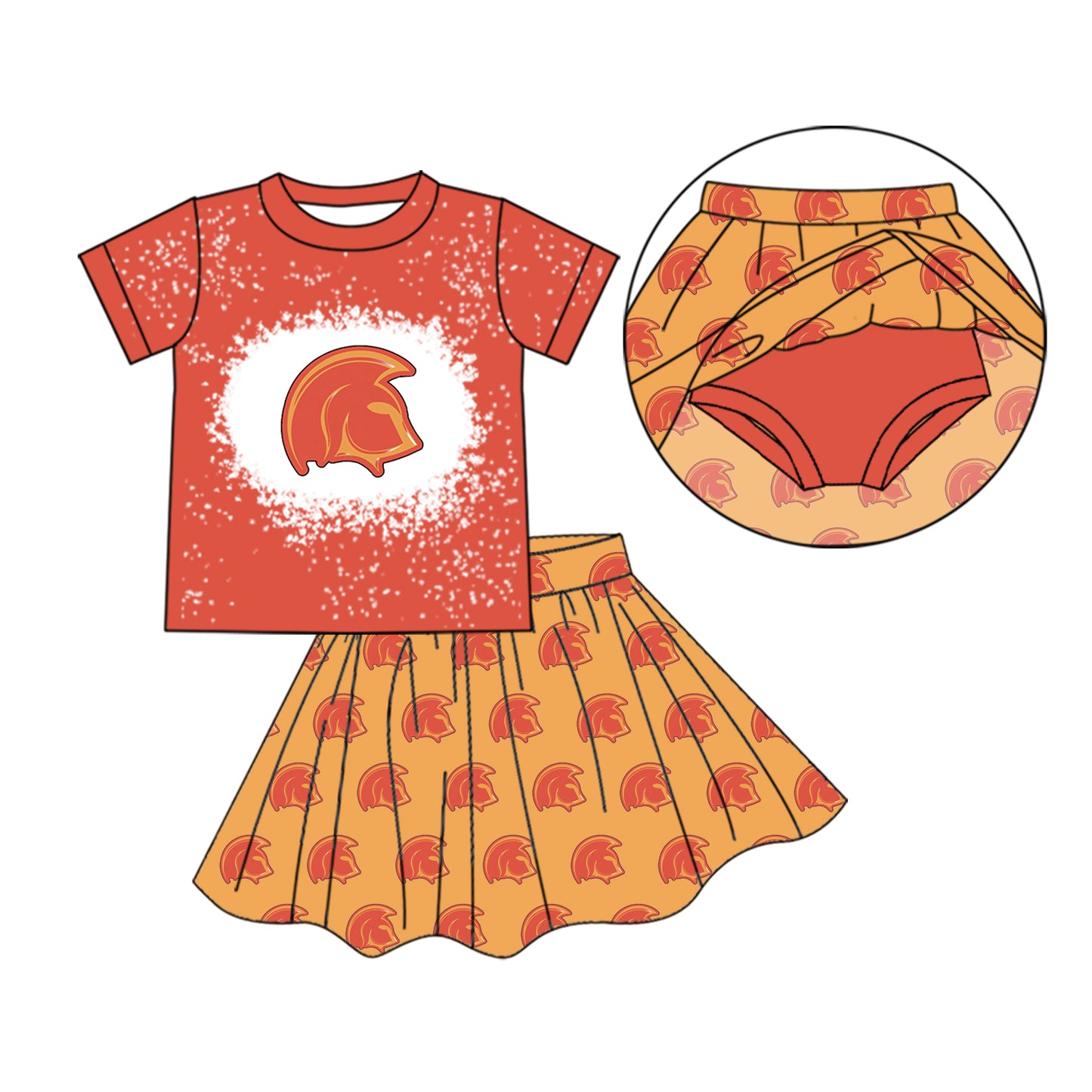 baby girls cheer skirt 2pcs outfit