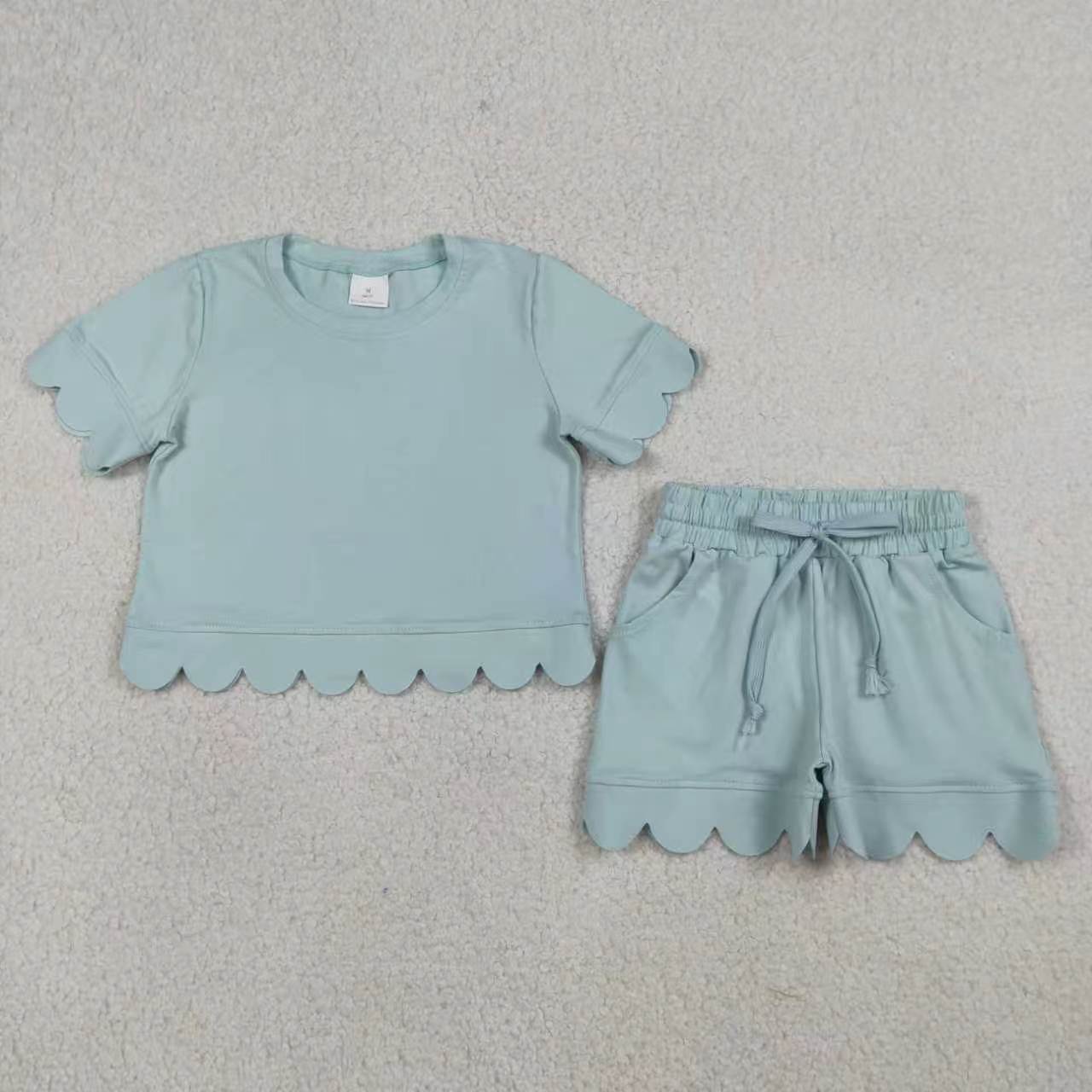 Aqua color toddle baby girls summer outfit