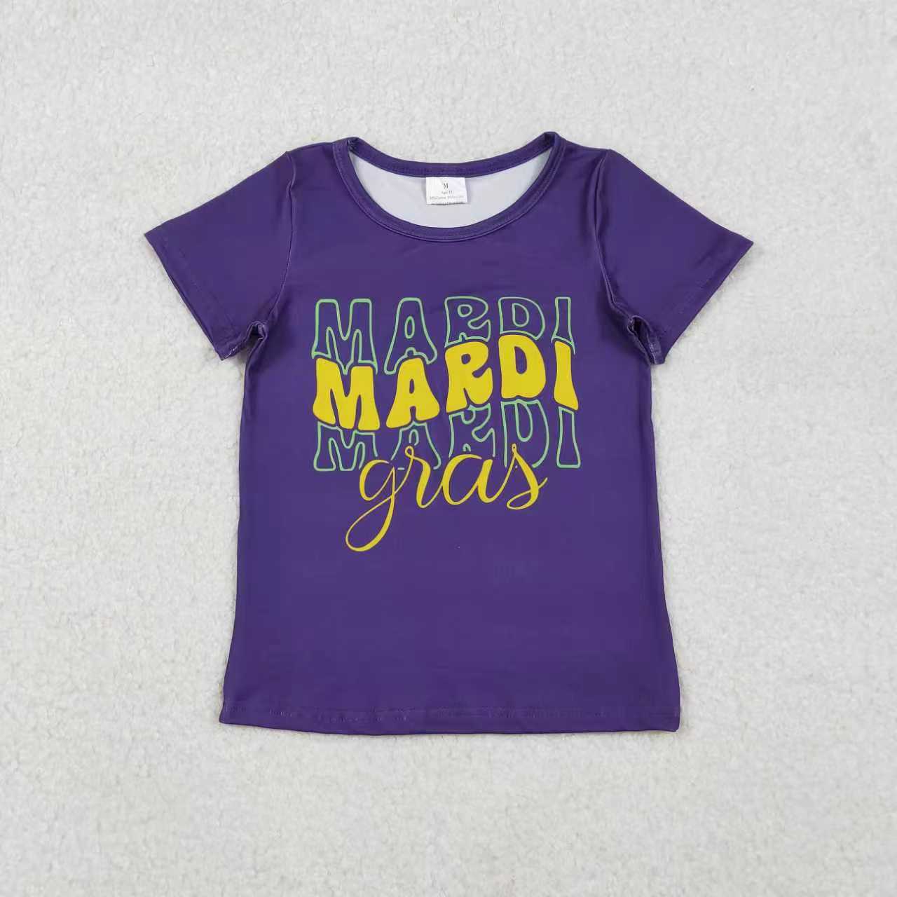 Mardi Gras donuts design girls short sleeve top