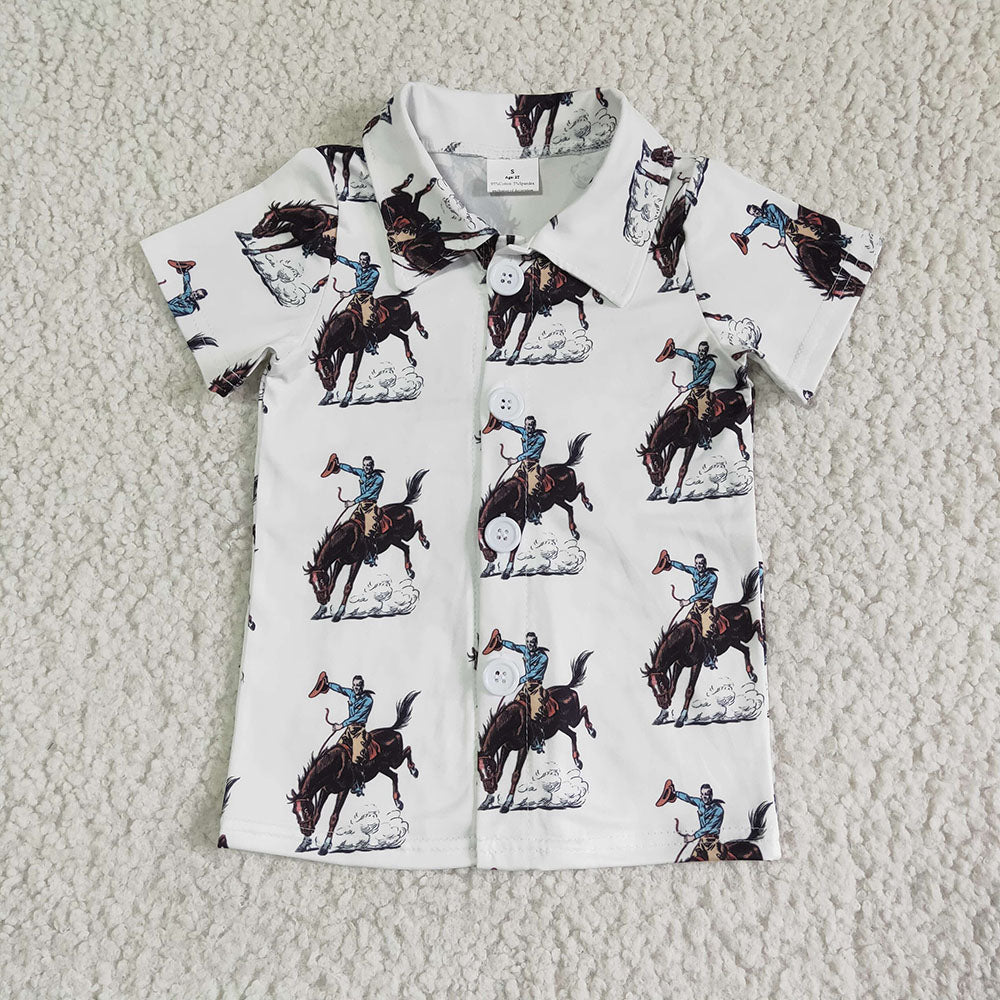 western cowboy matching button down shirt