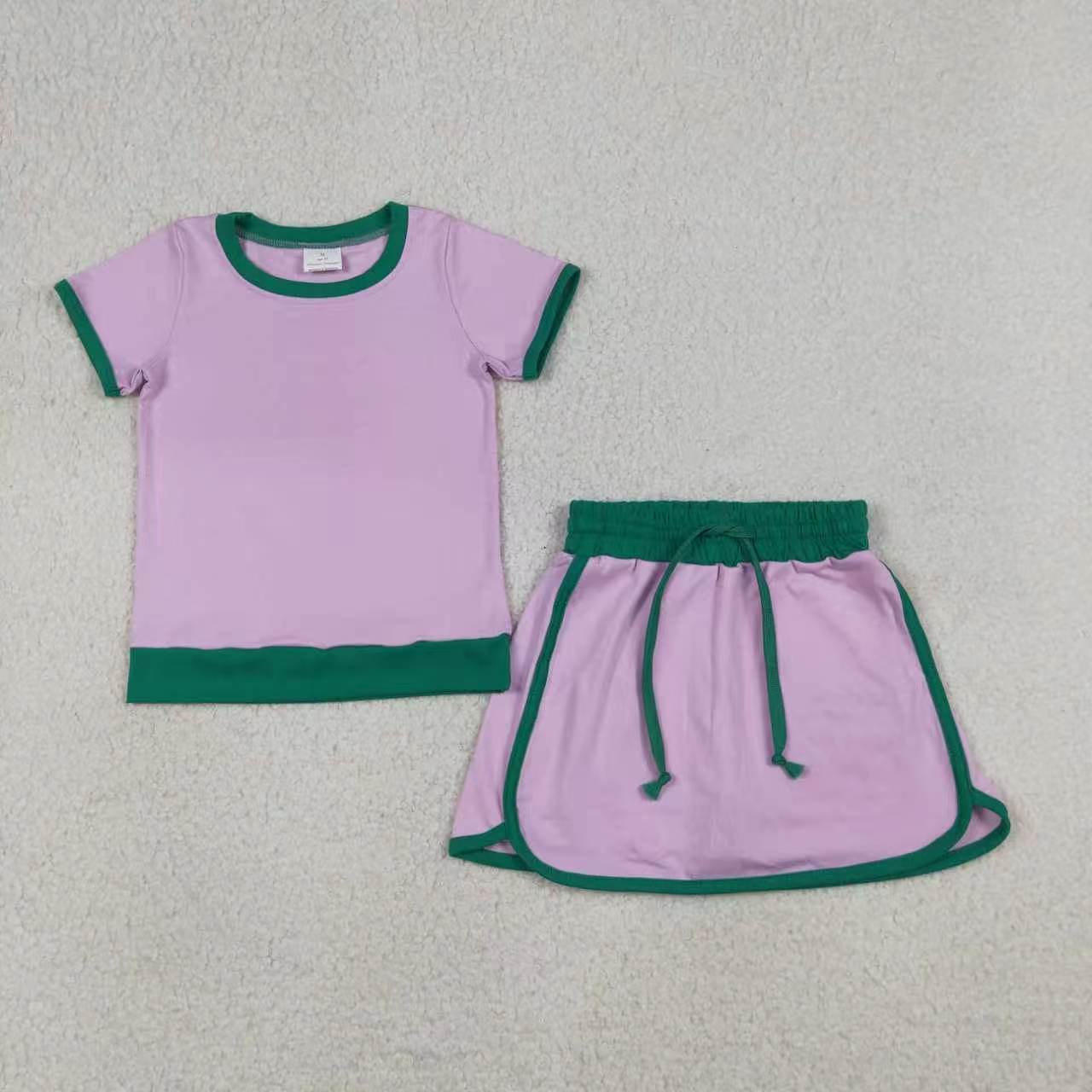Mommy and me short sleeve cotton skorts outfit