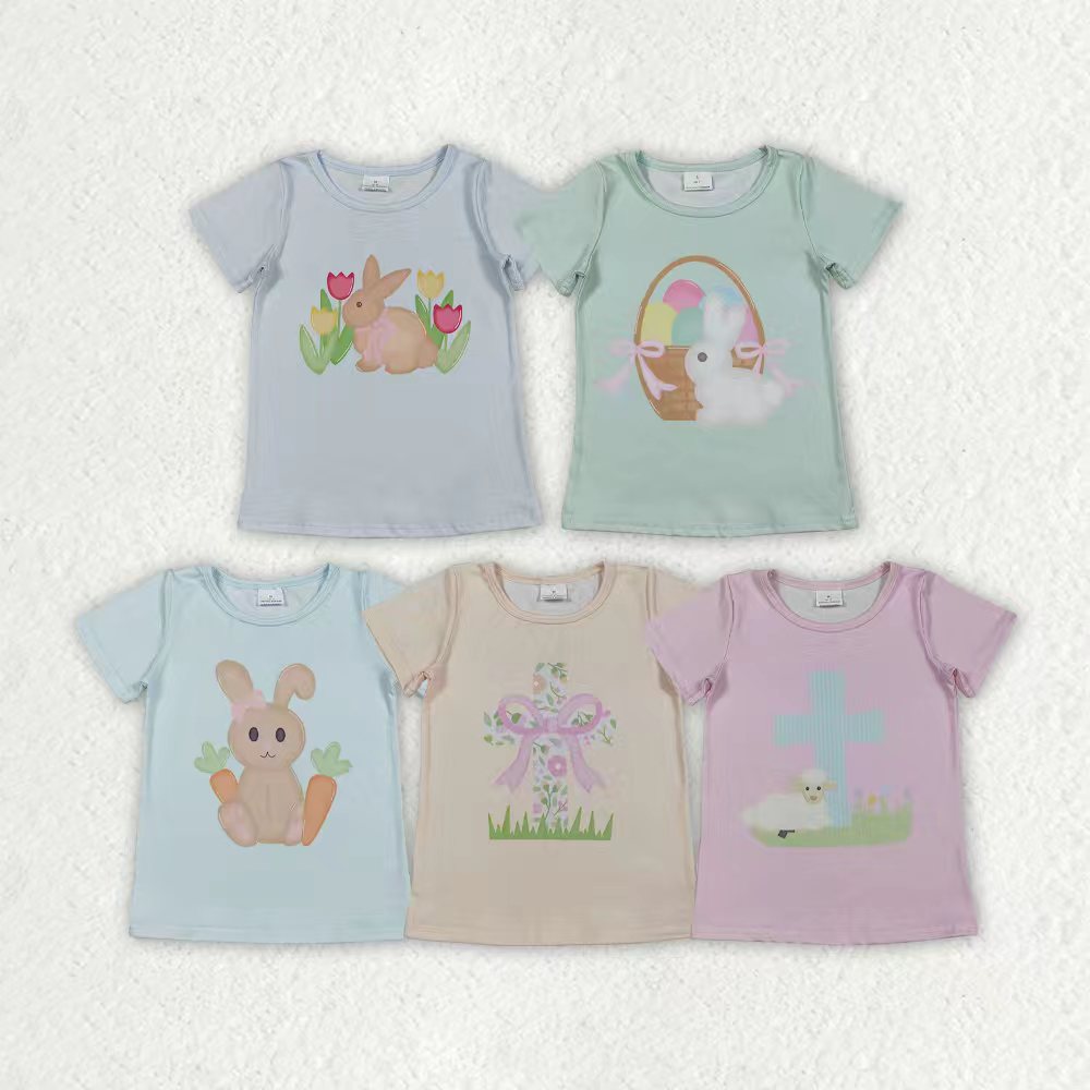 Girls easter cross short sleeve top