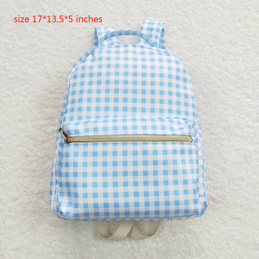 wholesale girls blue gingham backpack matching lunch box