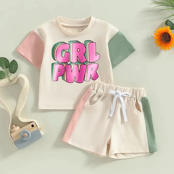 girl power summer short sleeve outfit