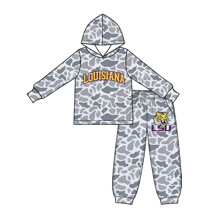 Baby boy custom team cheer design long sleeve hoodie set
