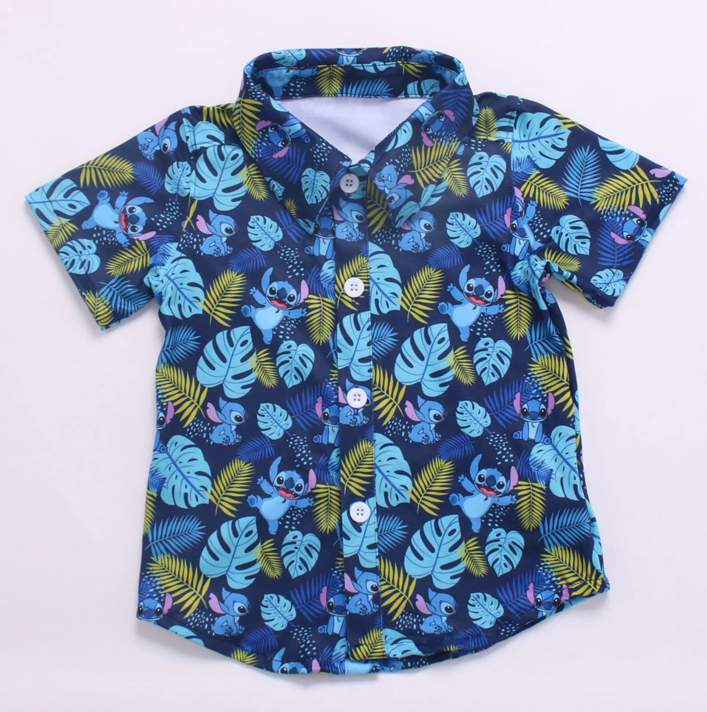 baby boy short sleeve cartoon button shirt