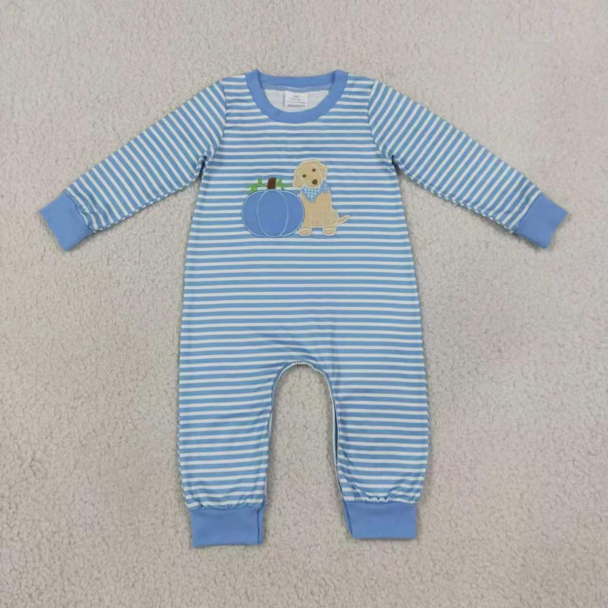 Boy long sleeve fall pumpkin  embroidery top matching pants sister brother fall outfit