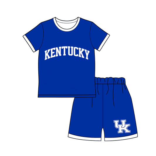 Custom team short sleeve top matching shorts boy summer outfit