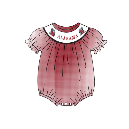 red gingham elephant custom team design romper