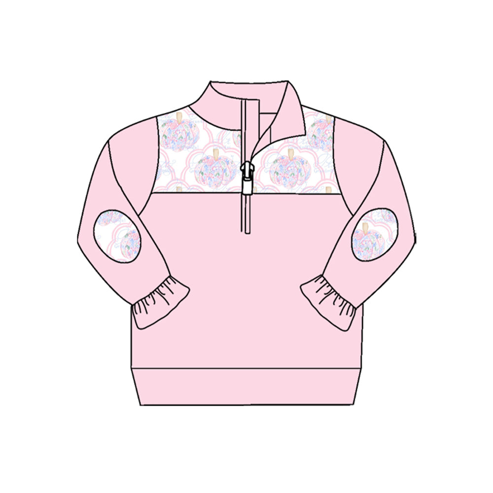 baby girls toddle long sleeve floral pumpkin pullover