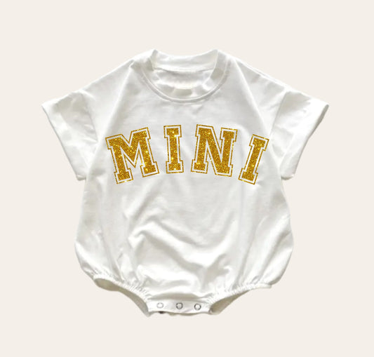 Mini letter kids short sleeve romper