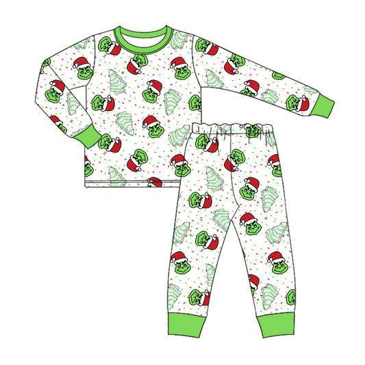 Toddle boy Christmas green face long sleeve clothes