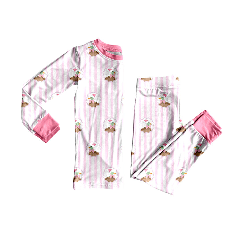 Toddle kids Christmas duck  design pajama set outfit