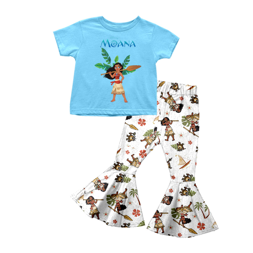 baby girls island princess cartoon bell bottoms outfit