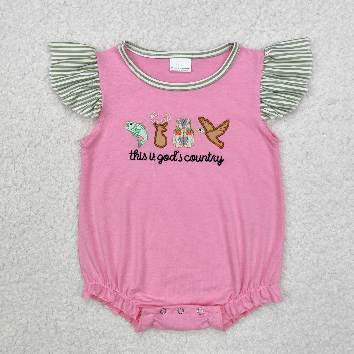 Sister brother Embroidery this is gods country baby hunting outfit