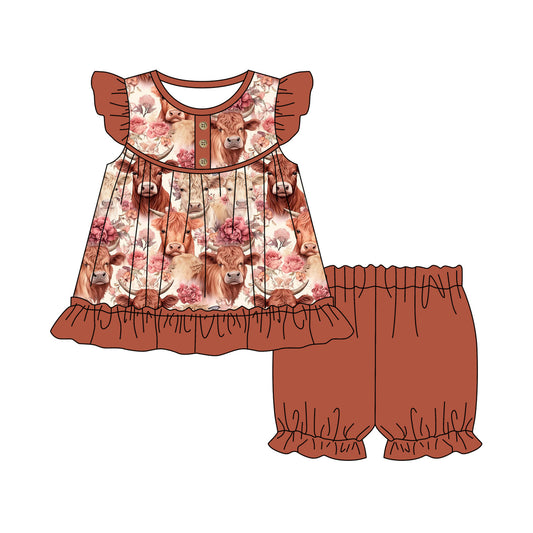 baby girls highland cow outfit