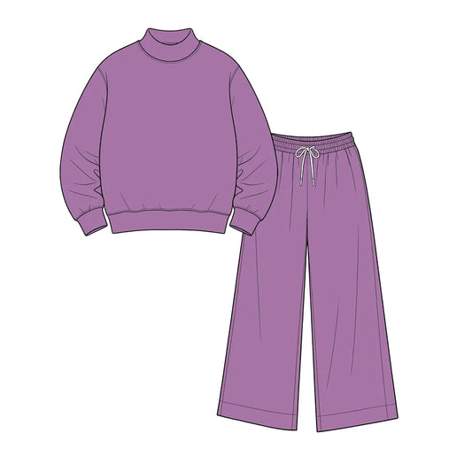Toddle kids girl solid color spring fall design outfit