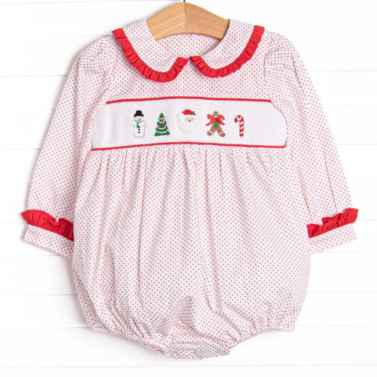 toddle baby girl Christmas Santa Claus design romper