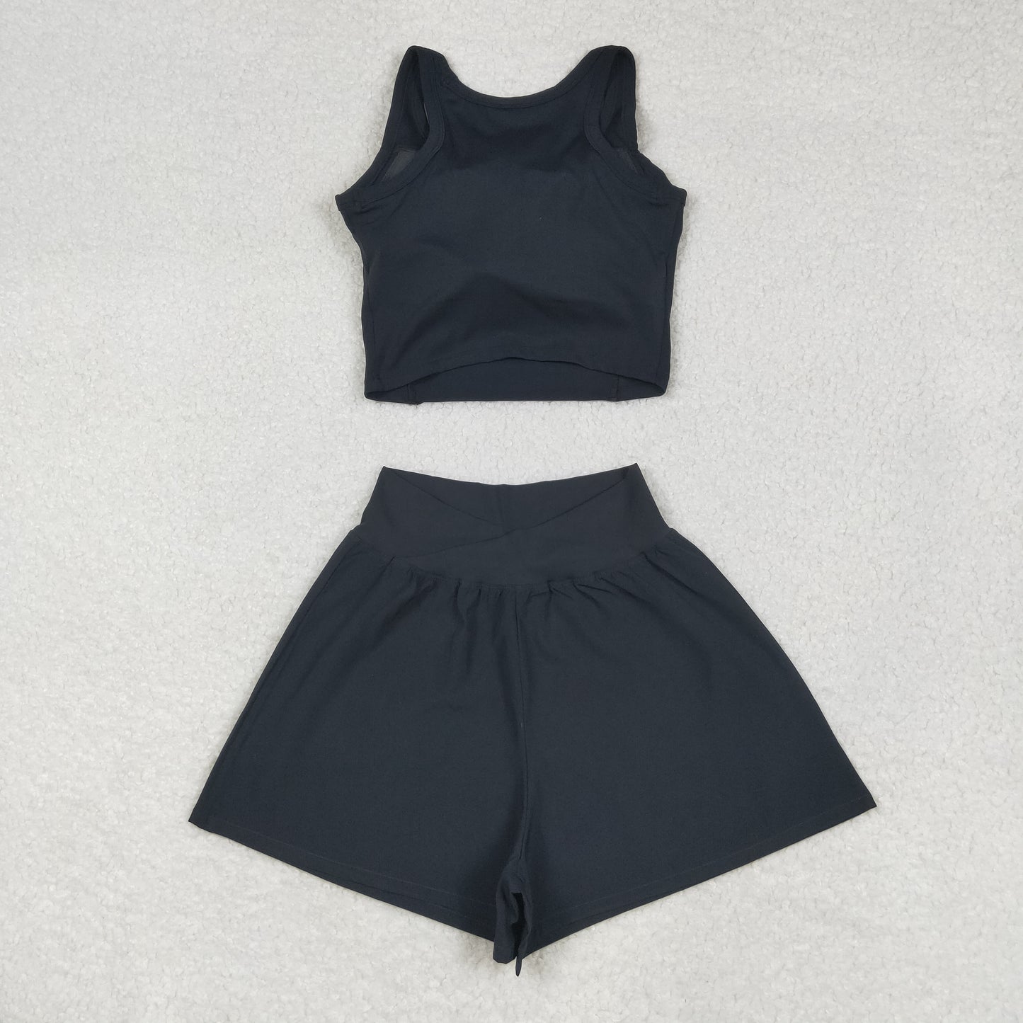 USA SHOP Adult women black yoga short set GSSO2649