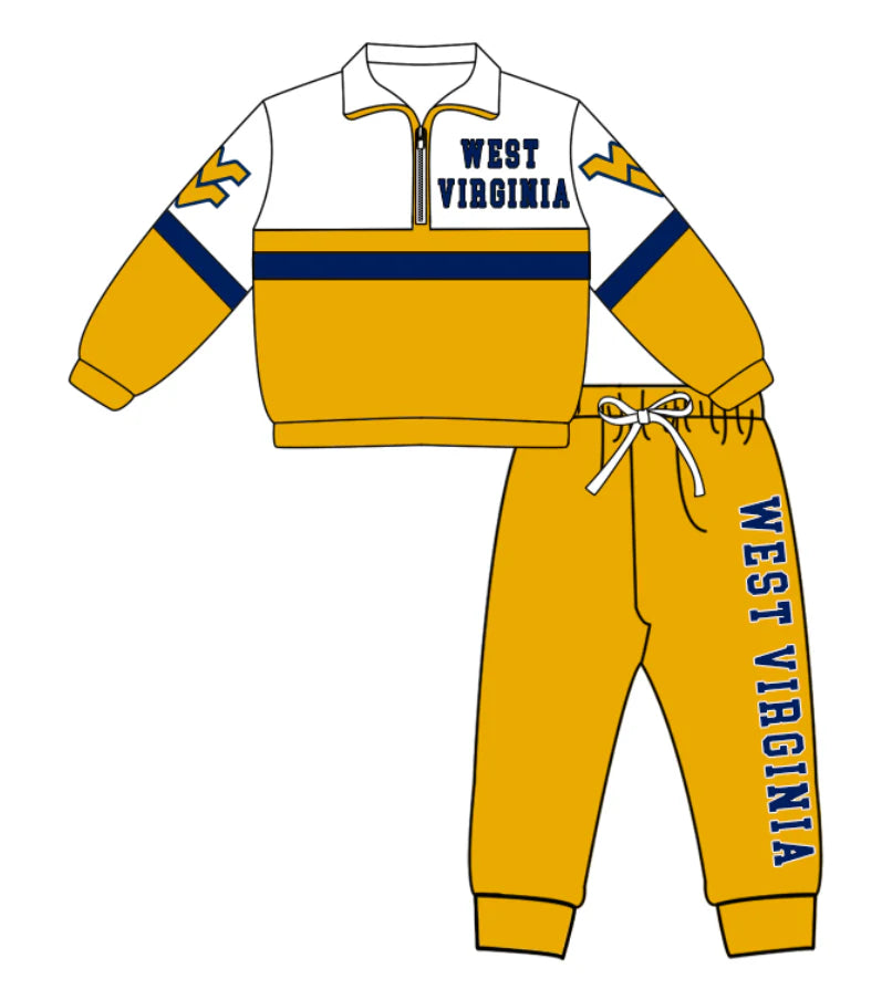 Kids long sleeve team pullover top matching pants outfit wholesal factory price