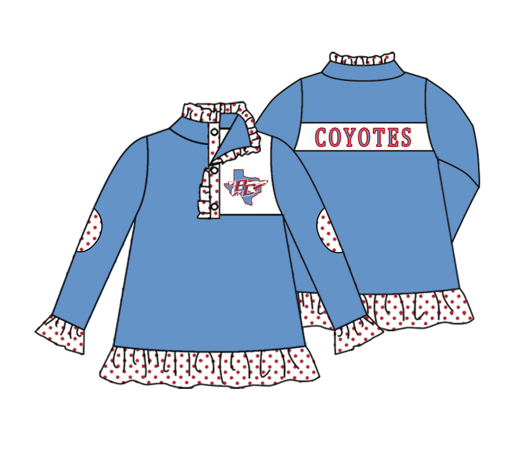 baby girl custom team long sleeve pullover