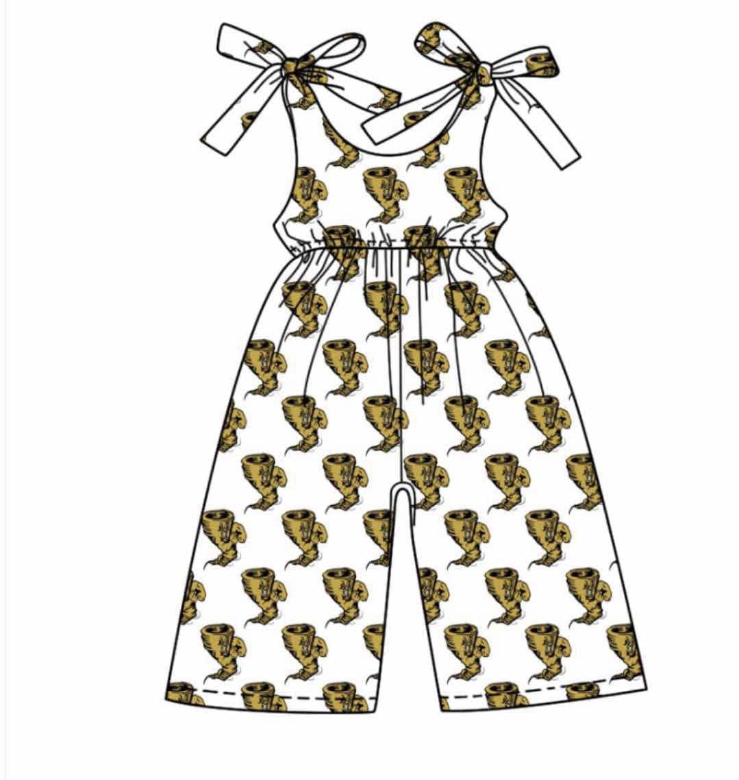 Toddle baby girls team design jumpsuit