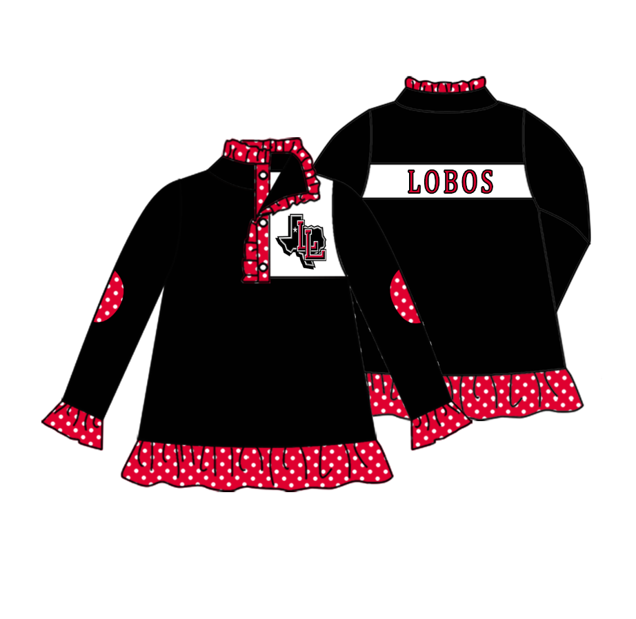 baby girl custom team long sleeve pullover