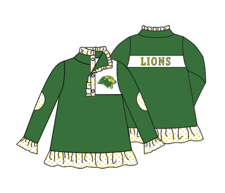 baby girl custom team long sleeve pullover