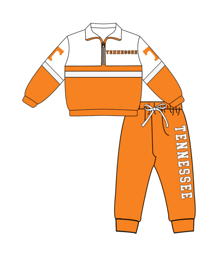Kids long sleeve team pullover top matching pants outfit wholesal factory price