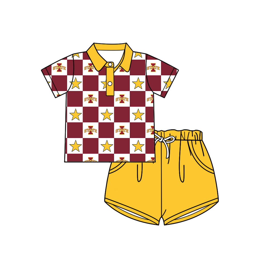 Custom team top matching shorts boy summer outfit