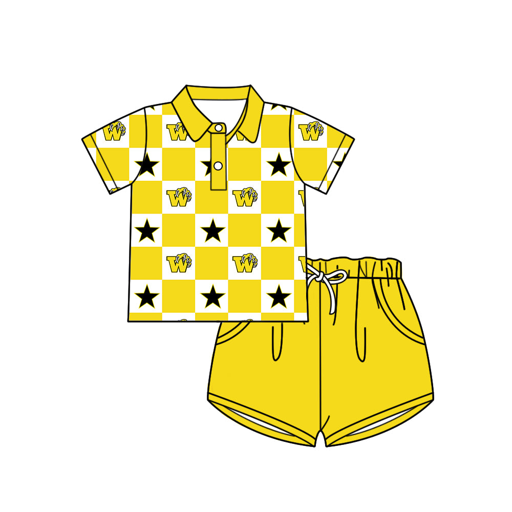 Custom team top matching shorts boy summer outfit