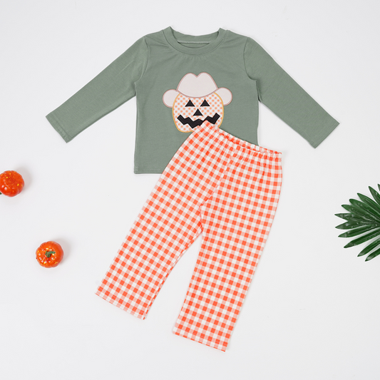 toddle baby boy halloween pumpkin long sleeve clothes