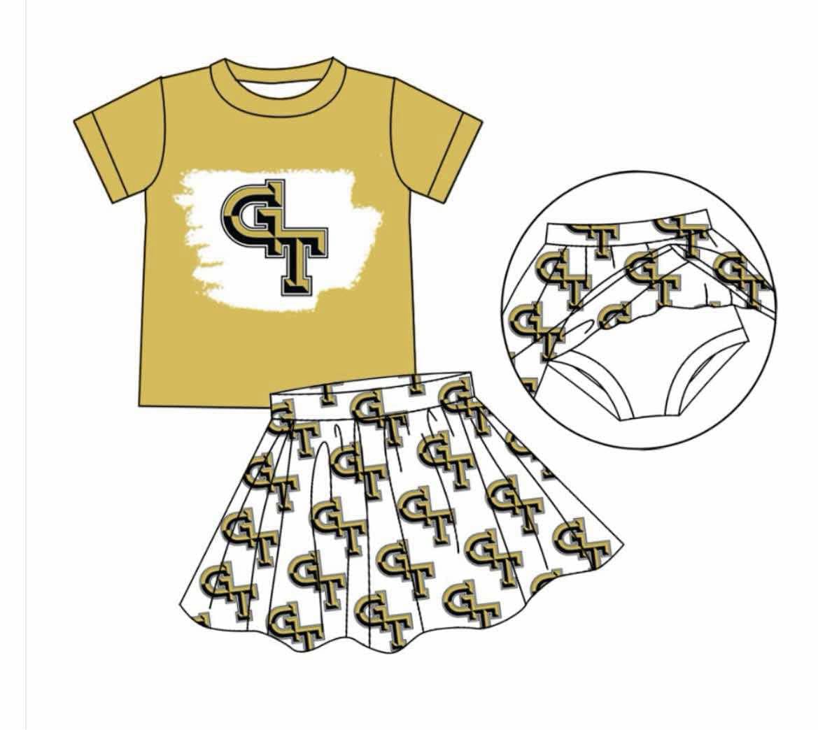 toddle girls cheer team skirt set