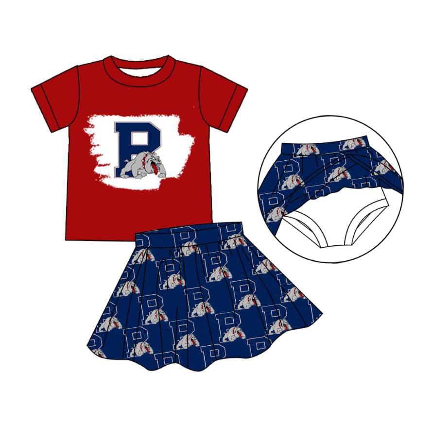 toddle girls cheer team skirt set